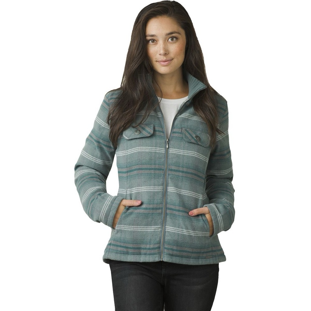 Prana Teal‎ & Gray Plaid Showdown Jacket, Medium